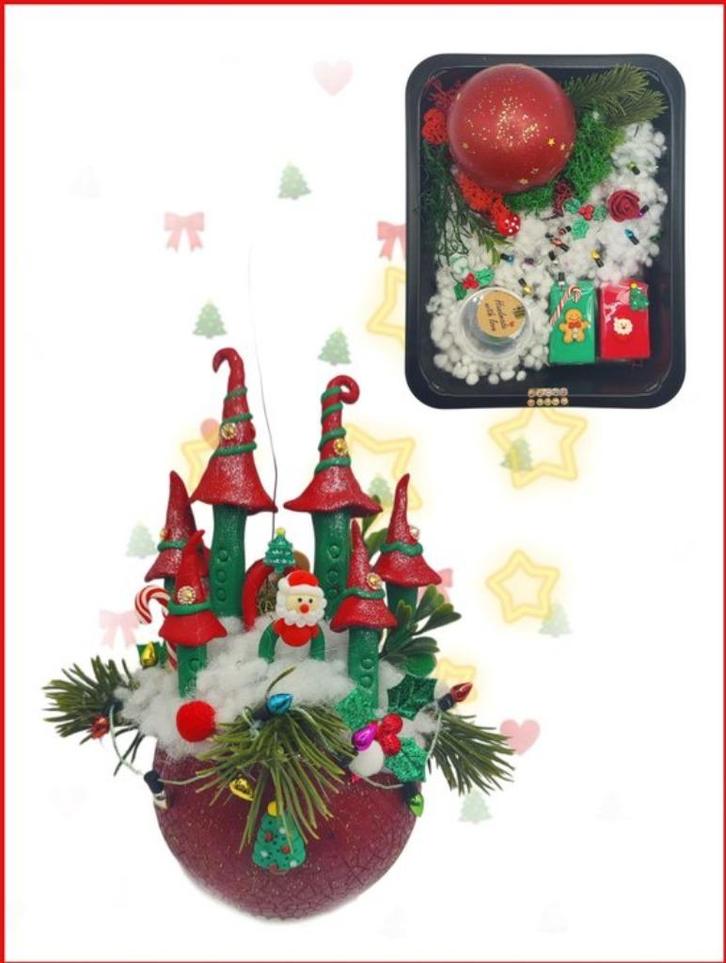Kasteelbol Kerst DIY Fantasyatelier Knutselpakket Nieuw, Hobby en Vrije tijd, Knutselen, Nieuw, Knutselwerk, Ophalen of Verzenden
