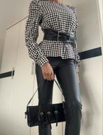 Blouse met ruitjes patroon, H&M, Zwart, Ophalen of Verzenden, Zo goed als nieuw