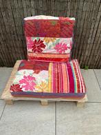 4 exclusieve Kenzo kussen gevuld met veren / dons patchwork, Verzenden, Zo goed als nieuw