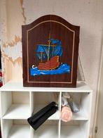 Dartbord met kastje, Ophalen, Eikenhout, Zo goed als nieuw, Minder dan 150 cm