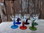 Antieke borrelglaasjes in prachtige kleuren uniek Miekje's, Ophalen of Verzenden