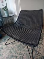 Zwarte Rotan Stoel - Stijlvol en Comfortabel merk Woood Otis, Zwart, Ophalen of Verzenden, Zo goed als nieuw, Riet of Rotan