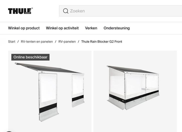Thule Rain Blocker G2 Front 172 x 230, Caravans en Kamperen, Kampeeraccessoires, Zo goed als nieuw, Ophalen of Verzenden