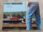 Zeldzame Simca 1000 coupé folder, Ophalen of Verzenden, Zo goed als nieuw, Overige merken
