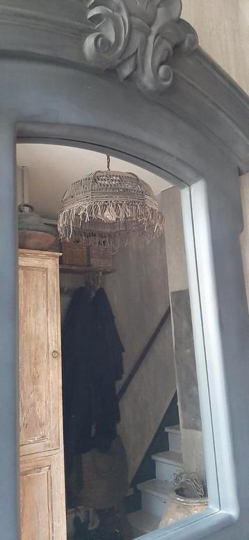 Hanglamp met leer, sober boho  beschikbaar voor biedingen