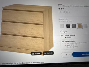 Ikea Malm Ladekast - Zo Goed Als Nieuw beschikbaar voor biedingen