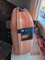 Vintage Koffer - Oranje Hard Kunststof, Wieltjes, Gebruikt, 50 tot 60 cm, Hard kunststof