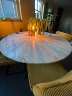 Ronde Carrara marmeren eettafel - 120cm - Topstaat!, Huis en Inrichting, Tafels | Eettafels, Ophalen, Zo goed als nieuw