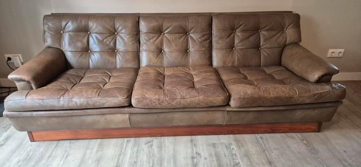 Vintage bank Arne Norell Mexico, Huis en Inrichting, Banken | Bankstellen, Gebruikt, 200 tot 250 cm, 75 tot 100 cm, Leer, Ophalen