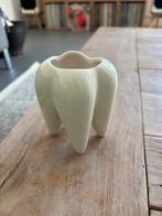 Bloempot / tandborstelhouder ceramisch vorm kies, Rond, Ophalen of Verzenden, Zo goed als nieuw, Aardewerk