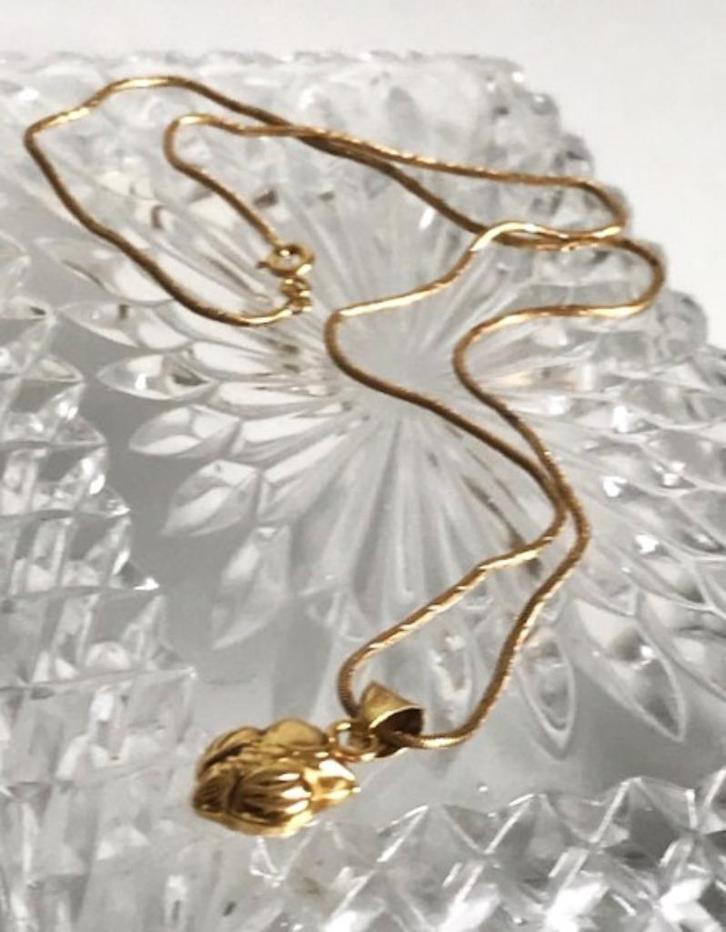 Ketting Goud k18 K met hanger Uil 7.58 G✨😍💎💑🎁🤗👌, Antiek en Kunst, Antiek | Goud en Zilver, Goud, Ophalen of Verzenden