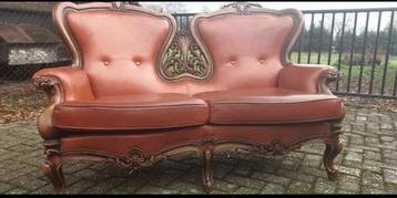 Biedermeier Barok Lederen Bank beschikbaar voor biedingen