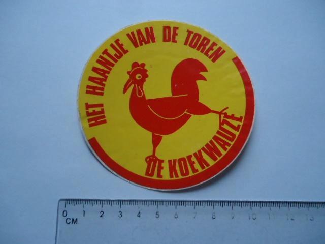 sticker oud Carnaval bladel brabant koekwauze haantje retro, Verzamelen, Stickers, Zo goed als nieuw, Bedrijf of Vereniging, Verzenden