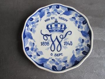 Wandbord 50 jarig regeringsjubileum Wilhelmina beschikbaar voor biedingen