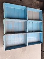 Blauwe kunststof opbergbakjes Bosal 6 stuks breed, Ophalen of Verzenden, Gebruikt