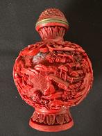 Ronde cinnabar snuiffles | sniff bottle | sniffbottle, Ophalen of Verzenden