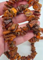 Vintage Ruwe barnsteen Collier, Gebruikt, Bruin, Verzenden, Steen of Mineraal