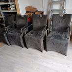 vier kamer stoelen, Huis en Inrichting, Stoelen, Ophalen, Gebruikt, Metaal, Zwart