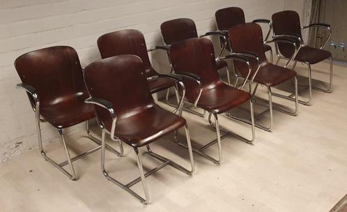 vintage stoelen buisframe fama D3 ?, Huis en Inrichting, Stoelen, Gebruikt, Vijf, Zes of meer stoelen, Hout, Metaal, Overige kleuren