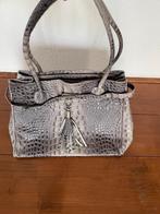 Grijs leren handtas croco Noir & Blanc, Sieraden, Tassen en Uiterlijk, Tassen | Damestassen, Ophalen of Verzenden, Zo goed als nieuw