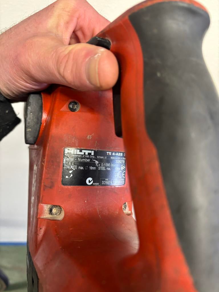Hilti TE 4-A22 Accu Boorhamer, Doe-het-zelf en Verbouw, Gereedschap | Boormachines, Gebruikt, Boor- en/of Breekhamer, Ophalen of Verzenden