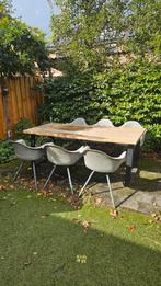6 Grijze Tuinstoelen met Leuning, Tuin en Terras, Ophalen of Verzenden, Gebruikt, Kunststof