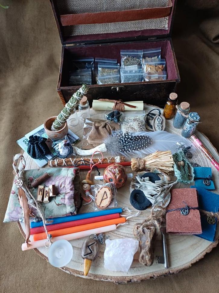 Gevuld Heksen Kistje pentagram, Boeken, Esoterie en Spiritualiteit, Nieuw, Overige typen, Spiritualiteit algemeen, Ophalen of Verzenden