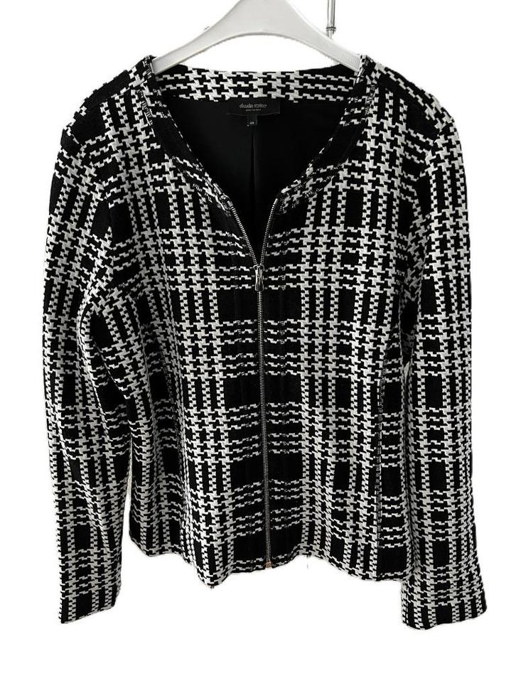 Claudia Strater jasje 44 Pied de coq motief zwart wit rits, Kleding | Dames, Jasjes, Kostuums en Pakken, Zo goed als nieuw, Jasje