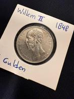 Gulden 1848 Willem II, Postzegels en Munten, Munten | Nederland, Ophalen, 1 gulden, Zilver, Losse munt