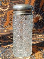 Antieke Engelse strooier van kristal en silverplate 15,8 cm.