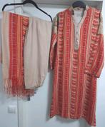 Beige rood oranje 3 delige indiase pak shalwar kameez sjaal, Kleding | Dames, Ophalen of Verzenden, Zo goed als nieuw, Maat 38/40 (M)