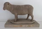 vintage leer object slagerij schaap in plaaster 12A, Verzenden