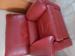 Leren relaxfauteuil, handbediend, Ophalen, Zo goed als nieuw, 75 tot 100 cm