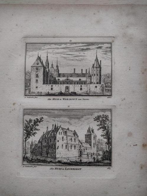 085-086 Warmond het Huis Leusden Lockhorst dl 3 Kopergravure, Antiek en Kunst, Kunst | Etsen en Gravures, Ophalen of Verzenden