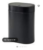 Zwarte prullenbakjes 2 stuks IKEA - BROGRUND, Ophalen of Verzenden, Nieuw, Kunststof, Minder dan 50 cm