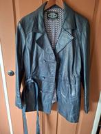 Vintage leren dames jas  Jackey Mc.Gee maat 44, Maat 38/40 (M), Blauw, Ophalen of Verzenden, Nvt