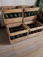 Oude houten krat, flessenkrat met 12 wijnflessen🍷, Ophalen