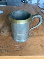 Chique tinnen beker met div. gravures hoogte 15 cm 12cm diam, Ophalen of Verzenden