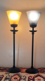 Twee aparte industriële tafellampen,lees de beschrijving, Ophalen of Verzenden, Zo goed als nieuw, Glas, 50 tot 75 cm