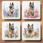 Tervuerense Herder Aquarel onderzetters met houder, Ophalen of Verzenden, Nieuw, Glas of Kopje