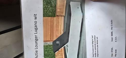 Lounger Lugano – Luxe Ligstoelen – Verstelbaar – Wicker wit, Tuin en Terras, Tuinsets en Loungesets, Zo goed als nieuw, Wicker