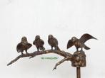 079* 4 vogels op stang (Boven €75 geen verzendkosten), Tuin en Terras, Tuinbeelden, Ophalen of Verzenden, Nieuw, Overige materialen