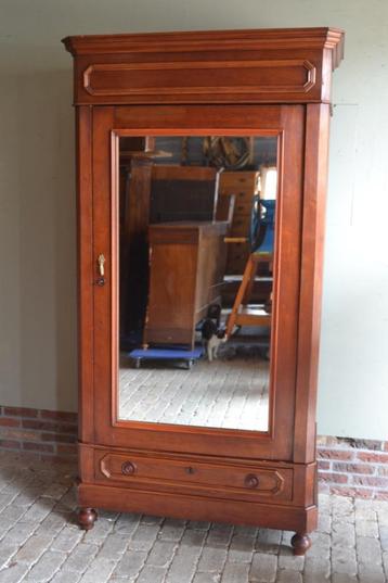 Prachtige antieke mahonie houten spiegelkast, kledingkast. beschikbaar voor biedingen