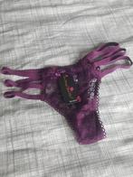 Paarse string maat s-m. 3 touwtjes aan de zijkant, Verzenden, Paars, String