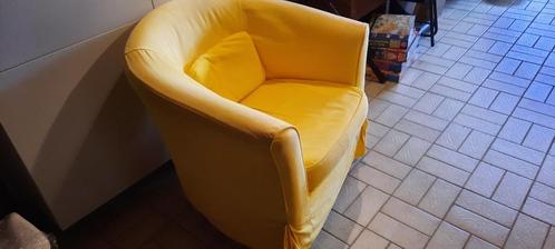 2 Leuke gele ikea fauteuiltjes, Huis en Inrichting, Fauteuils, Gebruikt, Hout, Stof, 75 tot 100 cm, 75 tot 100 cm, Ophalen