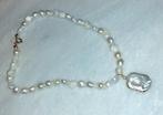 Ketting zoetwaterparel met grote hanger, Verzenden, Wit, Nieuw, Met edelsteen