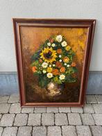 Groot bloemen schilderij , gesigneerd, Ophalen
