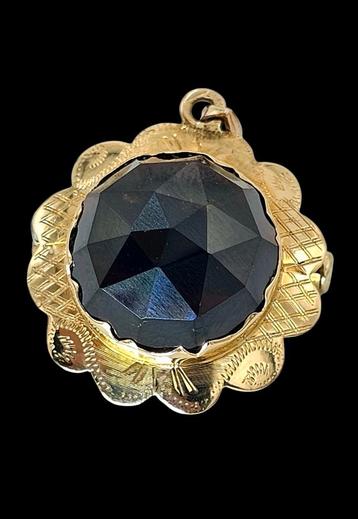 14 karaats goud granaat broche & hanger  beschikbaar voor biedingen