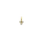 Gouden mini hangertje met 3 zirkonia's - 14 karaat goud, Overige voorstellingen, Nieuw, Ophalen of Verzenden, Goud