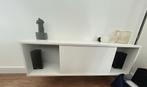 Wit houten hangkastje dressoir tv kast met schuifdeur 120cm, Ophalen, 100 tot 150 cm, Zo goed als nieuw, 25 tot 50 cm